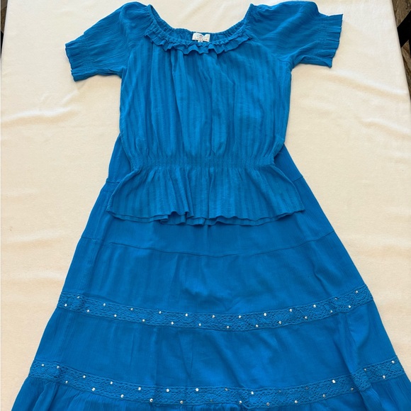 Elegant OSO Casuals Blue Women's Two Piece Maxi Dress - Picture 1 of 11
